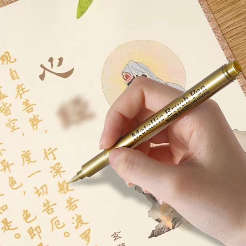 3Pcs Metallic Paint Marker Pen Water Resistant Paint Pen For Art Illustrations Card Making Scrapbooking Drawing