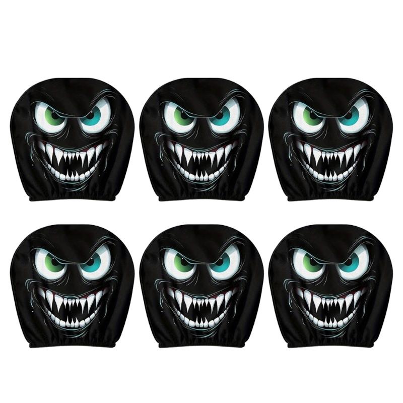 Upgrades Cartoon Evil Eyes Headrest Covers Strong Kids Friendly Designs Headrest Protector for Car Interior Protection