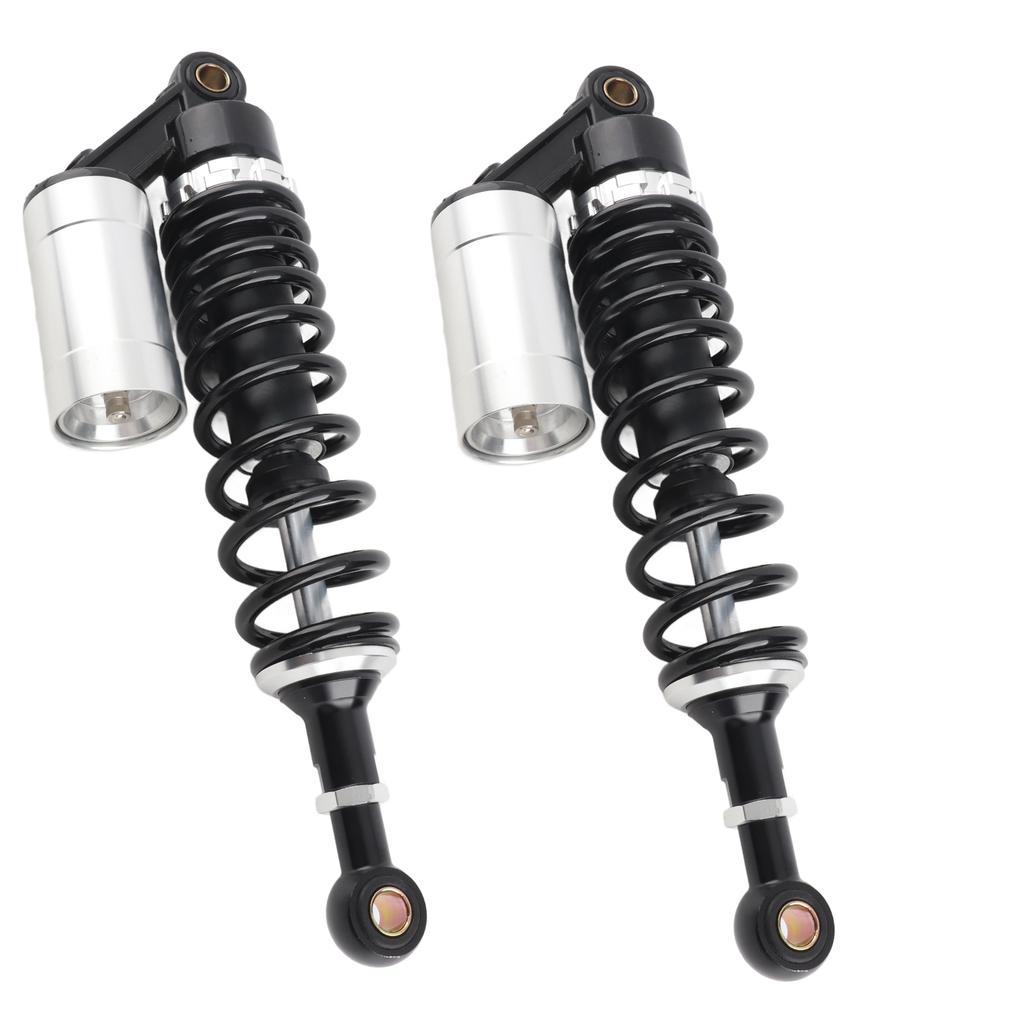 Pair 340mm Motorcycle Shock Absorber Rear Suspension Spring Universal for ATV SUVBlack Silver