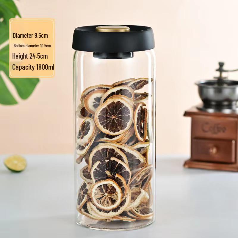 Vacuum-Sealed High Borosilicate Glass Jar for Coffee, Grains & Freshness Preservation