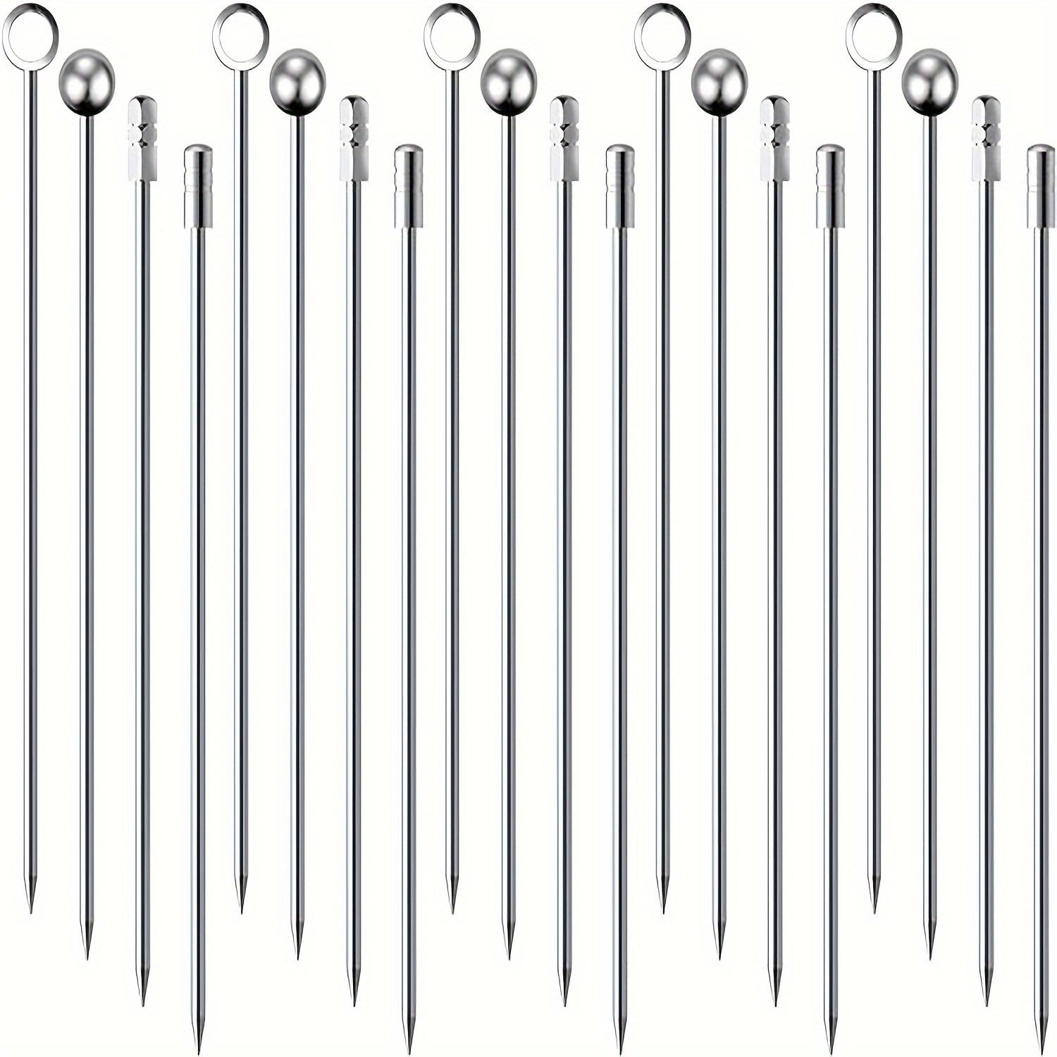 

20pcs/pack New style Cocktail Picks Stick, Stainless Steel Martini Picks, Reusable Metal Cocktail Skewers Olives Appetizers серебряный