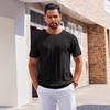 Nuova T-shirt Estiva a Maniche Corte a Righe Verticali in Maglia da Uomo Europea e Americana