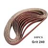 20pcs Sanding Belts 15x452mm 60 240 Grit for M10 Sander Adapter Polishing Machine Used for Wood Metal and Fabric
