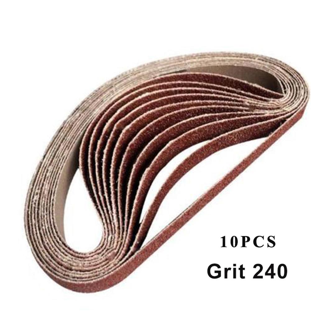 20pcs Sanding Belts 15x452mm 60 240 Grit for M10 Sander Adapter Polishing Machine Used for Wood Metal and Fabric