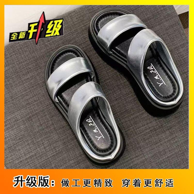 

Сандалии Muffin на толстой подошве для маленьких мужчин и высоких мужчин, удобные, повседневная верхняя одежда в британском стиле, односложные тапочки для женщин, лето 2025 г. 40