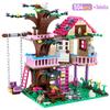 City Tree House Summer Holiday Villa Castle Building Blocks Sets Figures Garden Street View DIY Toys for Kids Girl Birthday Gift