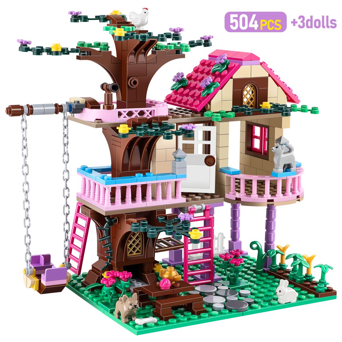 

Non-Toxic City Tree House Summer Holiday Villa Castle Building Blocks Sets Figures Garden Street View Diy Toys For Kids Children Birthday Gift