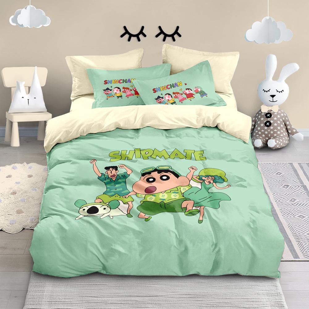 Anime Crayon-Shin-Chan Bedding Set 2/3Pcs Cartoon Hin-Chan Duvet Cover Pillowcase 3D Prints For Teens Children Quilt Cover