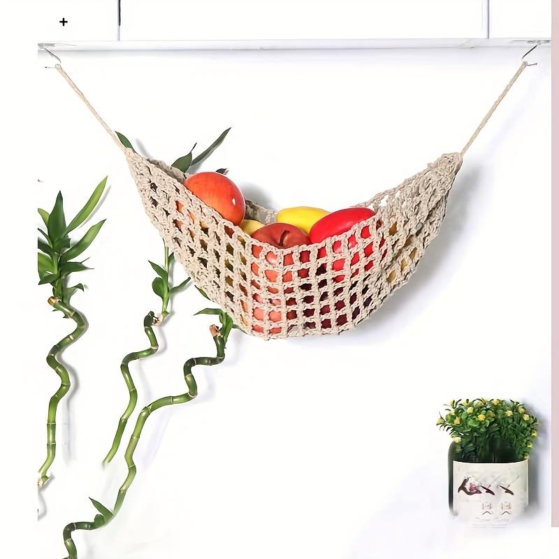 1pcs Home Kitchen Fruit Hanging Basket,Hanging Fruit Hammock For Kitchen Under Cabinet, Handwoven Hanging Fruit Holder For Home Boat Camper