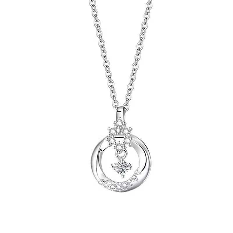 Mobius-Ring-Halskette für Damen mit Stern- und Wassertropfen-Anhänger - Exquisites und schlichtes Design