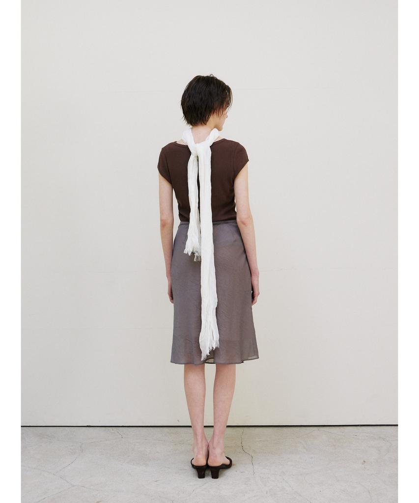 Ninnis [3Rd] Glassy See-Through Skirt (Khaki)