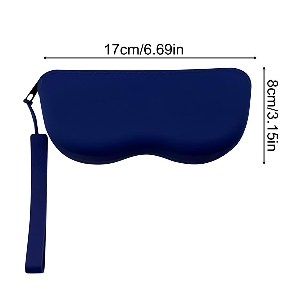 

sunglasses case Silicone storage bag with hand strap design Precision zipper Effectively prevent lens scratches for outdoor темно-синього кольору