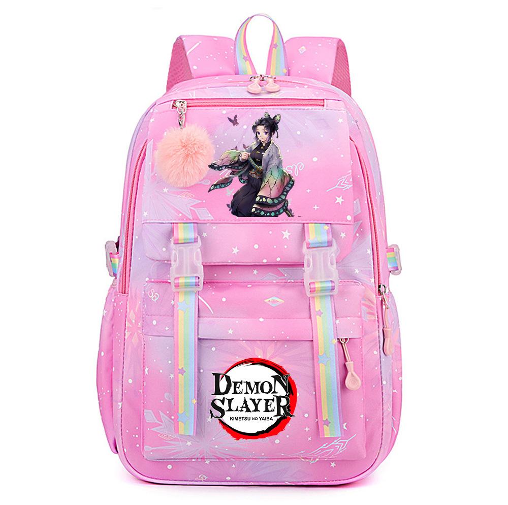 Cartoon Niedlich Dämonentöter Bedruckter Rucksack mit großem Fassungsvermögen für Teenager Schüler Rucksack Schultasche Reisetasche Geschenk