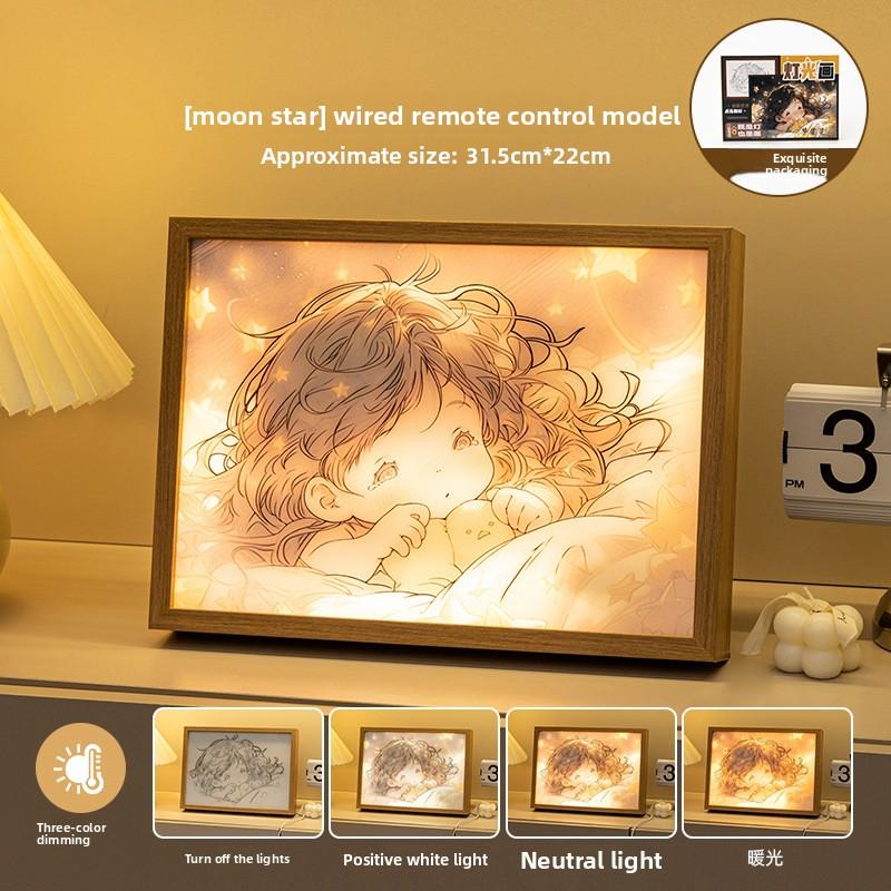 22cm/8.66in Cartoon Anime Figure 3D Light Painting Angel Silvia Creative Photo Led Night Lamp Christmas Gifts Bedroom Decoration