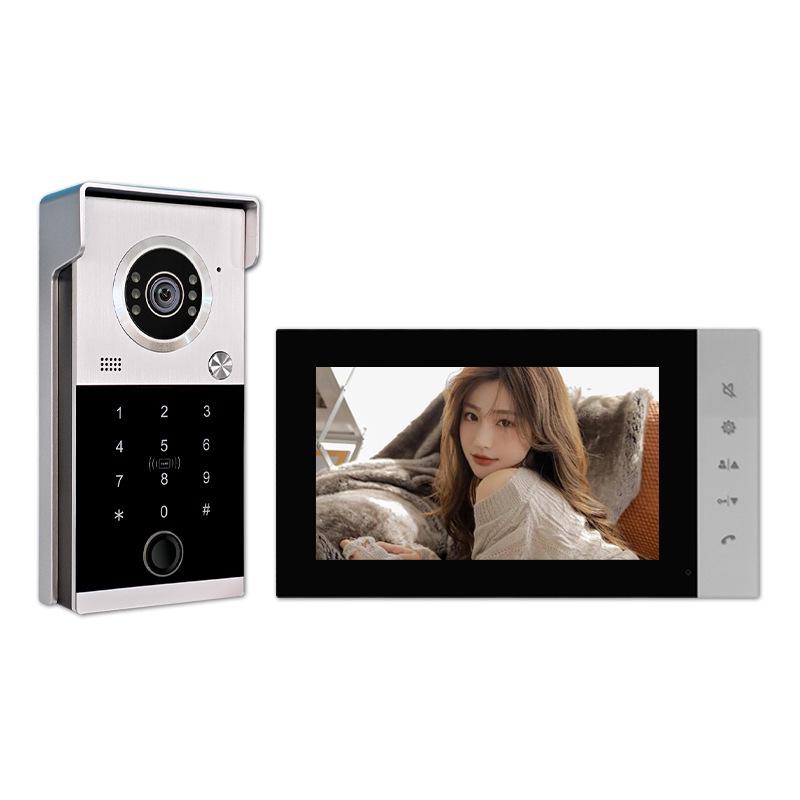 

HD Night Vision Smart Visual Doorbell with Fingerprint & Card Password Unlock for Homes & Villas