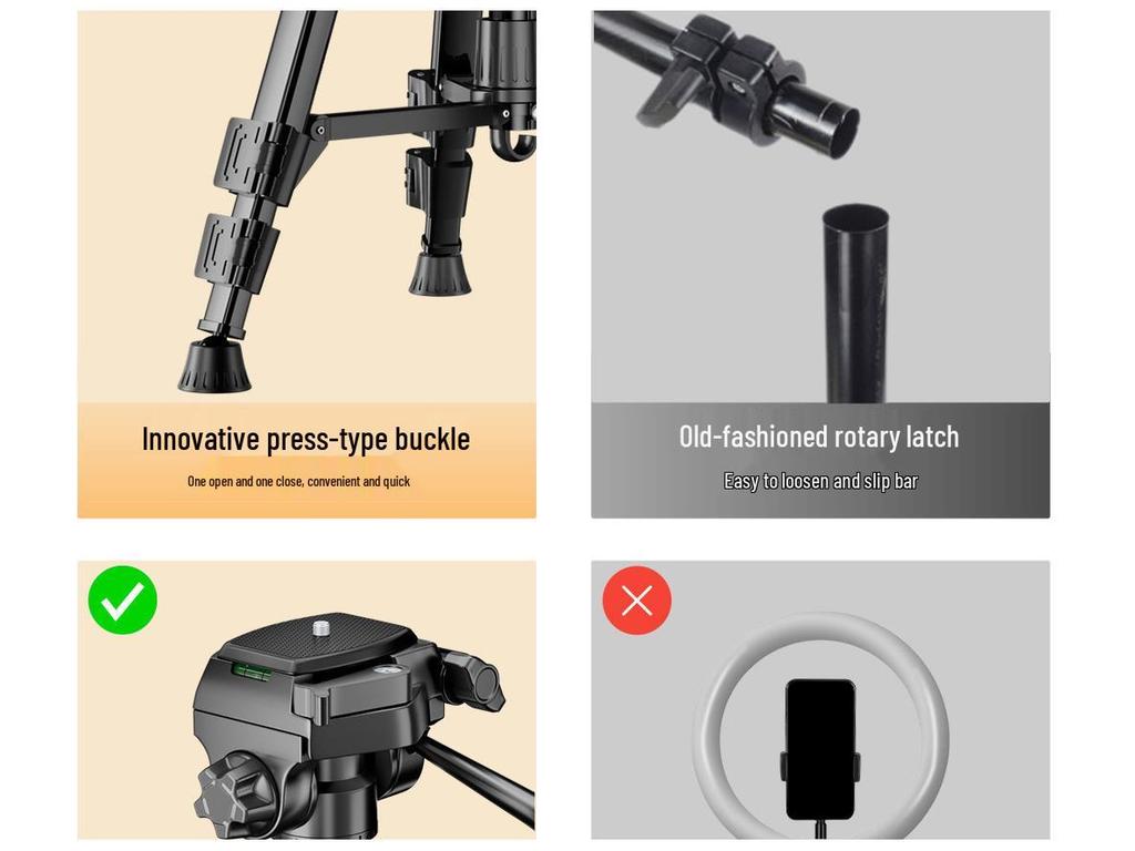 2025 Multi-Camera Mobile Phone Streaming Tripod with Fill Light and Storage Tray