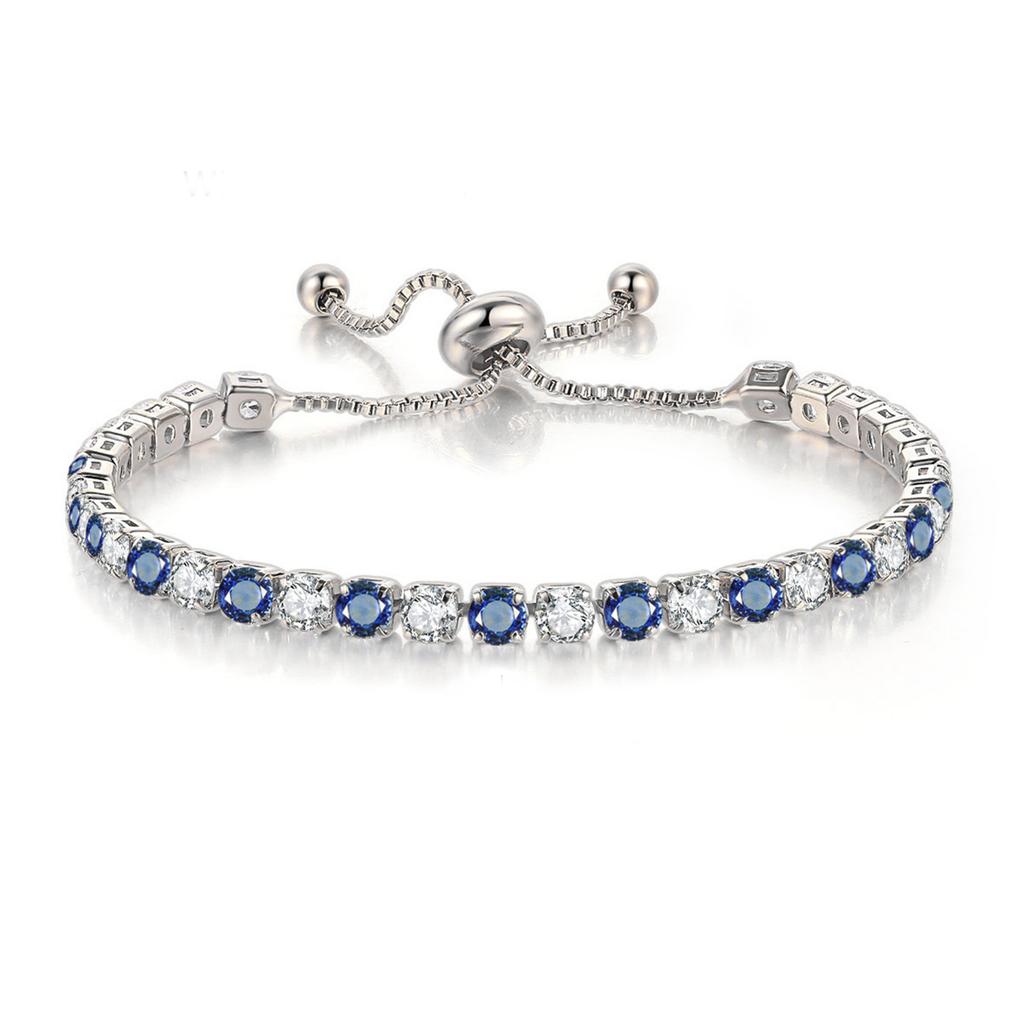 Adjustable 4MM Round Rainbow Zircon Tennis Bracelets for Women Men Fashion Silver Color Crystal Chain on Hand Trend Jewelry H133
