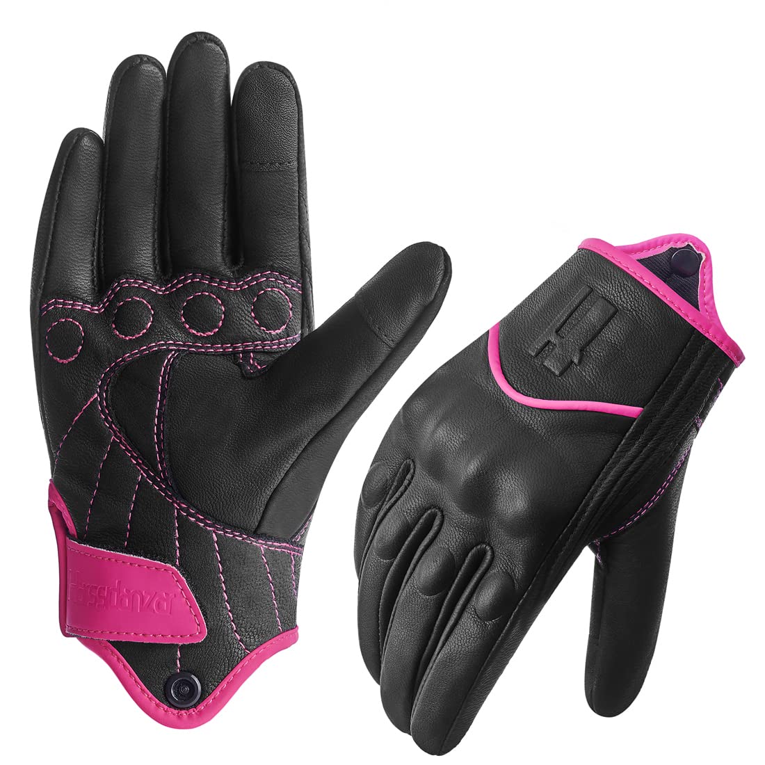 

Harssidanzar Women s Motorcycle Gloves, Motorcycle Gloves, Road Racer, Bicycle, Climbing, Power Exercise Gloves Touch Screen GL016JP, Pink/Black,