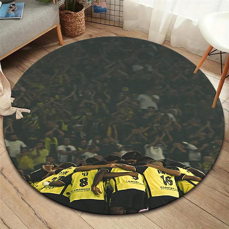 Beitar Jerusalem F.C Runder Teppich, Teppich für Wohnzimmer Schlafzimmer Sofa Spielzimmer Dekoration, Rutschfeste Fußmatte