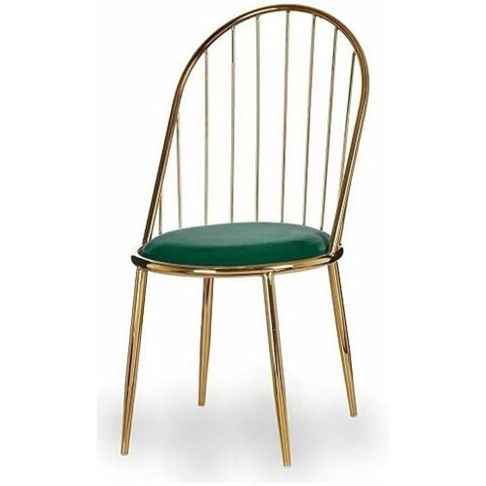 Chaise - GIFT DECOR - Modèle 23472 - Polyester - Métal - Lot de 2 - Vert