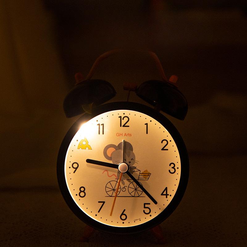 Cartoon High Volume Alarm Small Alarm Clock Silent Student Using Bedside Creative Personality Lazy Children Clock Luminous Alarm Clock