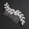 European & American Bridal Rhinestone Leaf Hair Comb - Elegant Multi-Tooth Alloy Accessory