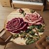 1pc Rose Music Round Chair mat office Area Rug - Non-Slip, Floor Mat for Office, Bedroom, Ideal home decor gift c0112107