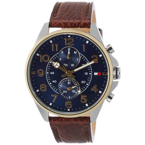 

Tommy Hilfiger Dean Watch, Navy Dial, Brown Leather, Quartz Movement, 1791275, Men s