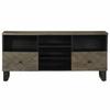 VidaXL Meuble TV noir 100x33x46 cm bois massif de manguier, banc TV, meuble télé, meuble multimédia, buffet TV, meuble hifi, 4017702