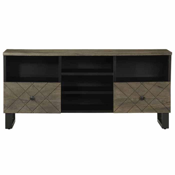 VidaXL Meuble TV noir 100x33x46 cm bois massif de manguier, banc TV, meuble télé, meuble multimédia, buffet TV, meuble hifi, 4017702