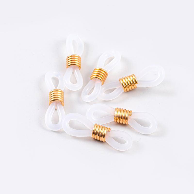 50pcs Black/white Adjustable Lanyard Cord Rubber Connectors Strap Eyelets for Transparent Glasses Band Rope Eyewear Accessories