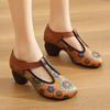 Fashion GKTINOO Retro Pumps Women Shoes Genuine Leather 2025 New Autumn High Heels Hook & Loop Round Toe Sewing Handmade Ladies Shoes