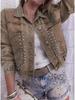 HME European Fashion Rivet Denim Jacket for Women - Street Style Outerwear