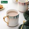 Nordic Luxury Hand-Painted Gold Ceramic Coffee Cup Office Mug Afternoon Tea Cups Household Drinkware