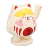 Waving Lucky Cat Solar Powered Decorative Ornament Fortune Cat Figure for Car Home Restaurant Cafe Yello  Pink