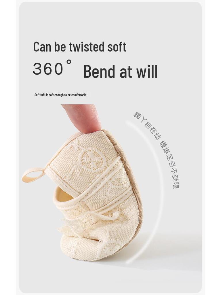 Krajkové kojenecké botičky - Měkké, prodyšné, jednobarevné na jaro, léto a podzim