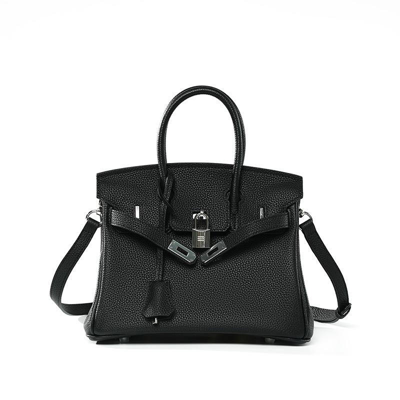 

Сумка из кожи Того платинового цвета, натуральная кожа, большая вместимость, нишевая, ощущение высокого класса, женская, для офисного работника, маленькая сумочка 30x17x24cm