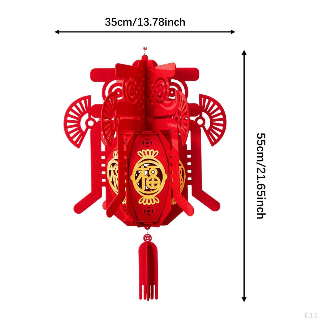 Year Hanging Lantern Decoration 3D Decorative Traditional for Holiday Indoor Outdoor Hotel