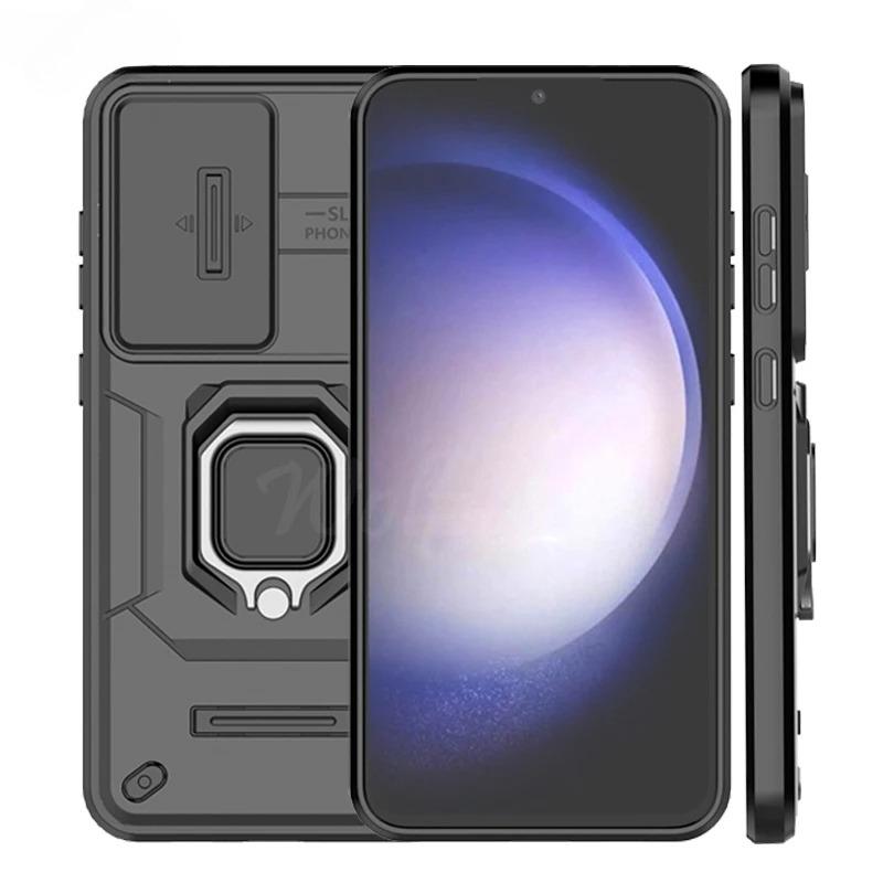 Shockproof Case For Samsung Galaxy S24 FE Case Samsung S24FE Ring Holder Magnetic Back Cover For Samsung S24 FE Push Window Case