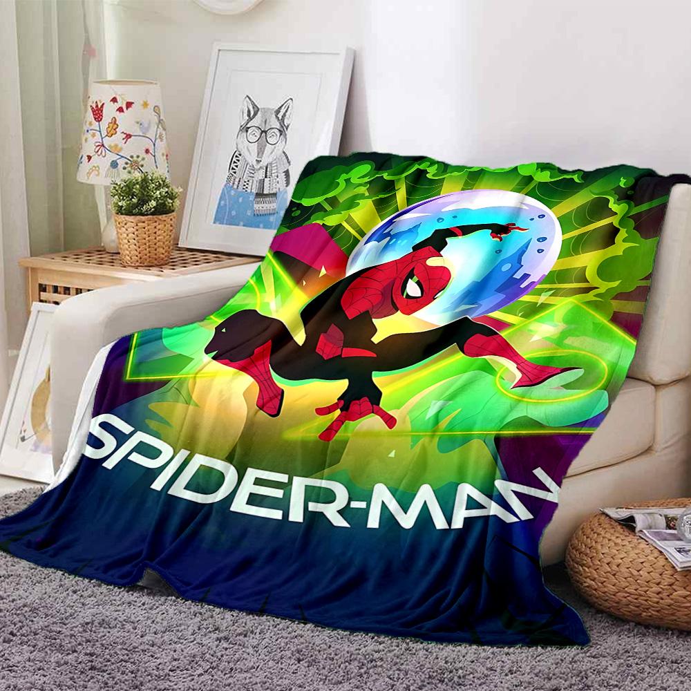Spiderman Wonder Flannel Blanket Super Soft Warm Cozy Blanket For Sofa Bed Office Travel Allseason Home Decor Gift
