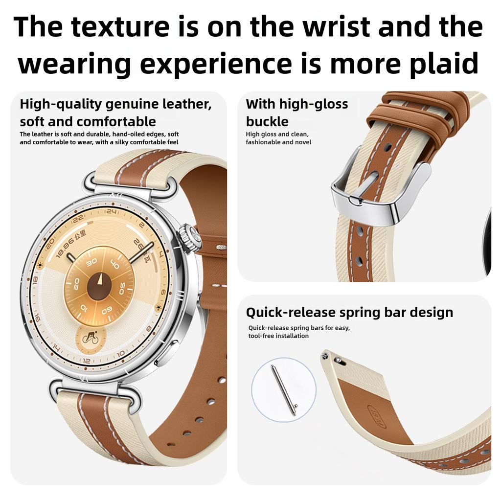 1:1 Leather 18mm Watch Strap For Huawei Watch GT6 5 4 41mm Smart Bracelet Replacement For HUAWEI GT5 Pro 42MM Wristband Accessories