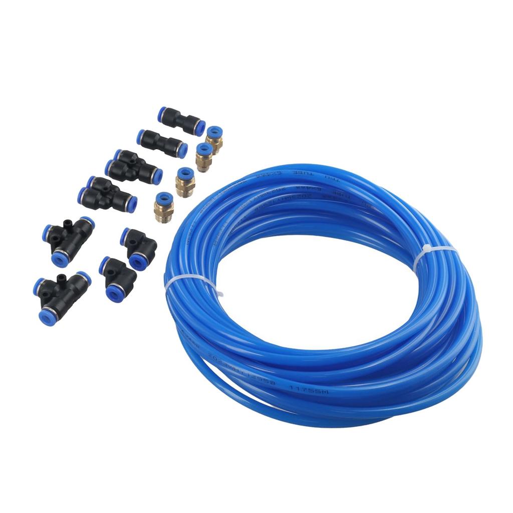 Pneumatic 6mm OD 4mm ID Polyurethane PU Air Hose Pipe Tube Kit, 10 Meter / 32.8ft