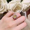  Bella Box Concise Gorgeous Flower Shape Yellow Opening  Rings For Women Charm Wedding Engagement Fine Jewelry New Trendy