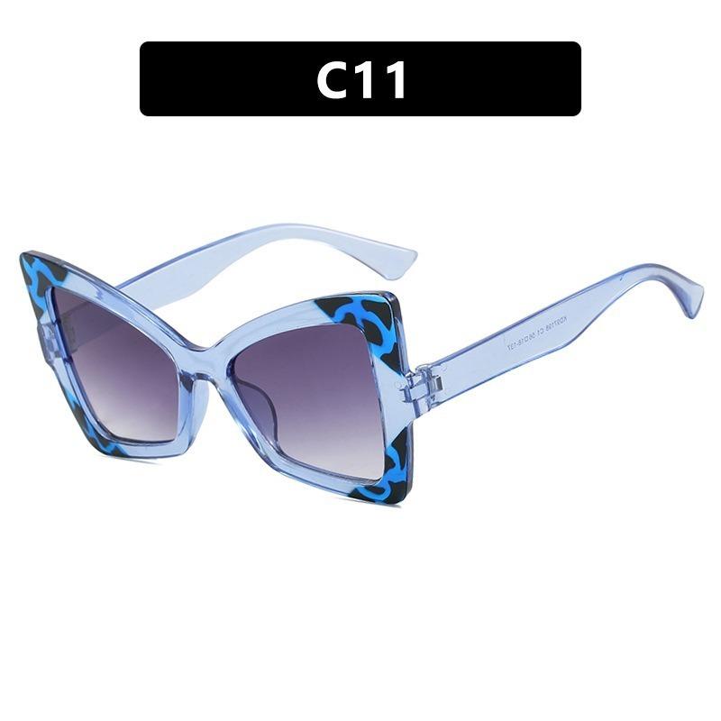 Óculos de Sol Femininos Oversized Olho de Gato da Moda Armação Design de Cor Contrastante Trendy Óculos Borboleta