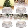 Luxurious Silver White Beaded Christmas Tree Skirt Perfect For Festive Seasonal Decor