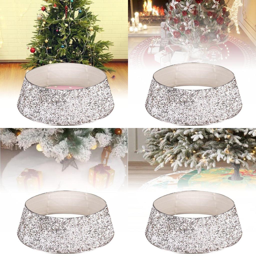 Luxurious Silver White Beaded Christmas Tree Skirt Perfect For Festive Seasonal Decor