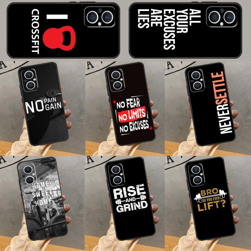 Motivational Gym Fitness Case For OPPO Reno 13 12 11 F 8T 7 8 10 Pro OPPO Find X8 Pro X6 Pro X3 X5 Lite Cover Coque