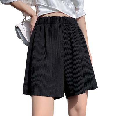Damen Sommer Dünne Shorts Locker Hohe Taille Schlankmachend Große Größe Lässige Weitbeinshorts