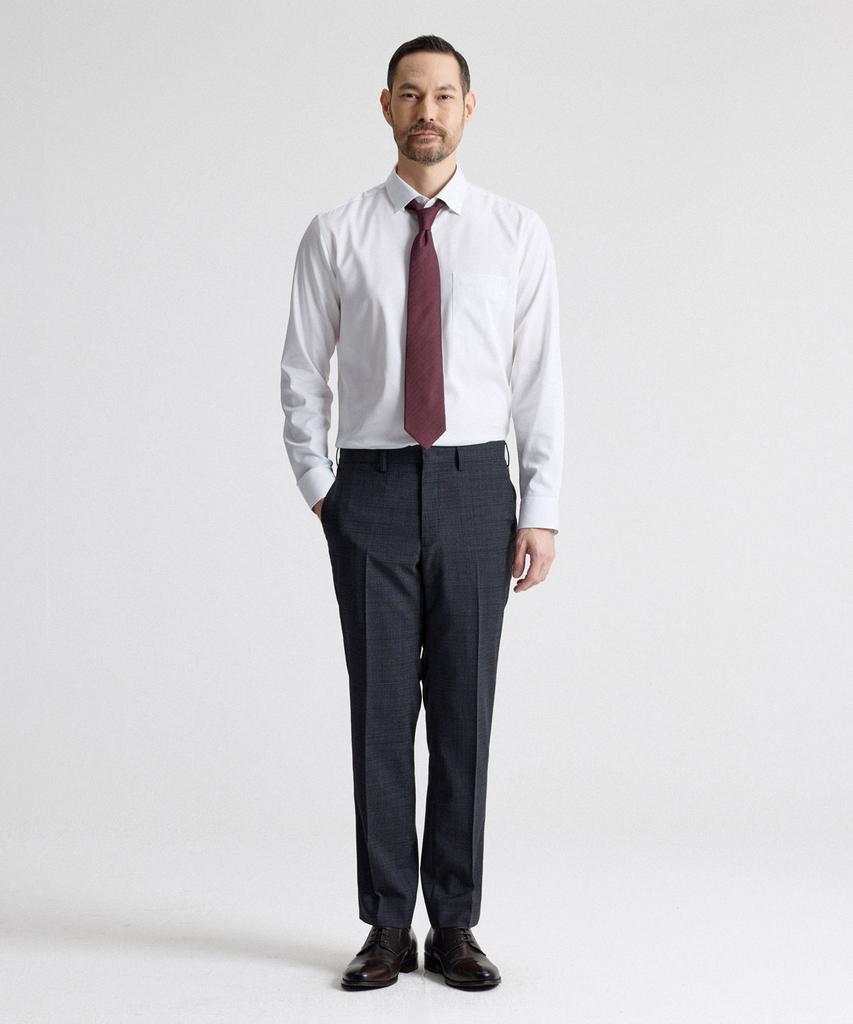 STCO 50% Extra Fine Wool Shadow Check Formal Pants Charcoal Grey (Classic Fit)_Sslva64Ccc