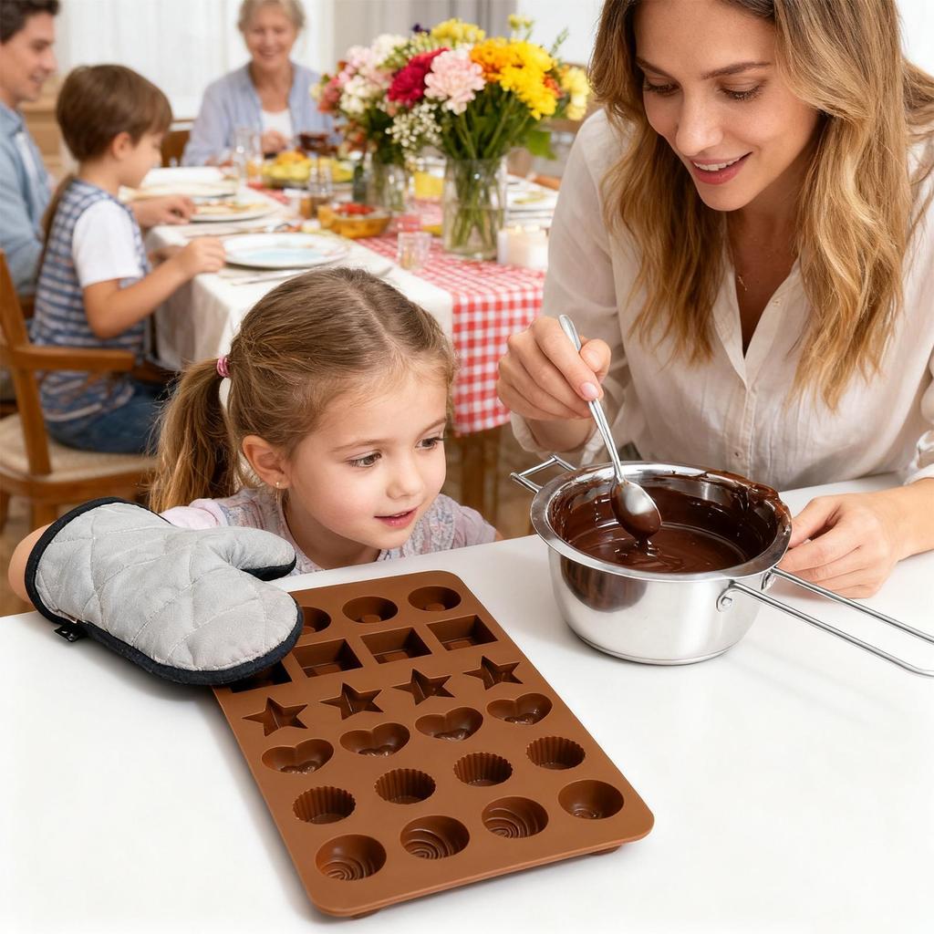 24 Grid Silicone Chocolate Mold Candy Making Molds DIY Baking Candy Mold for Chocolate Candy Soft Candy Cake Decoration